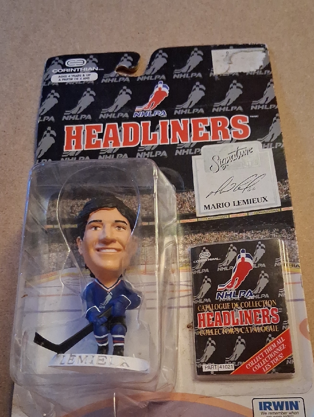 Mario Lemieux Headliners Hockey Figure - Black/Blue 1996